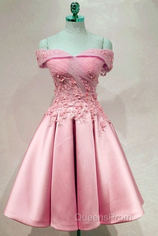 Short Off Shoulder Evening Prom Homecoming Dress Lace Embroidery