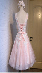 Short pink lace tight cute charming freshman homecoming Classy Prom gowns Dress