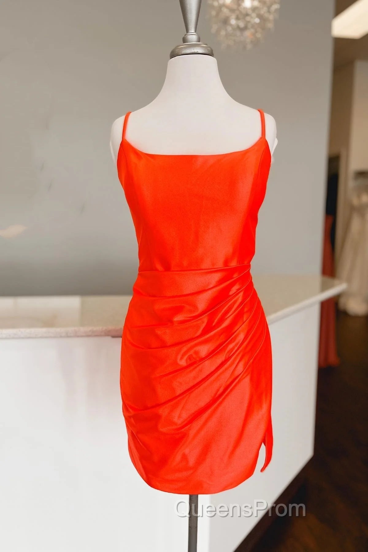 Short Ruched Bodycon Evening Prom Dress, Short Bodycon Formal Homecoming Dress Secondary image