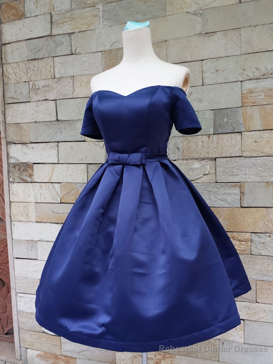 Short Sleeves Blue/Red/Black Prom Dresses, Short Sleeves Formal Homecoming Graduation Dresses Secondary image