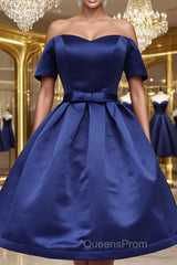 Short Sleeves Short Evening Prom Dress, Short Sleeves Short Formal Homecoming Graduation Dress