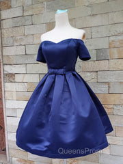 Short Sleeves Short Evening Prom Dress, Short Sleeves Short Formal Homecoming Graduation Dress