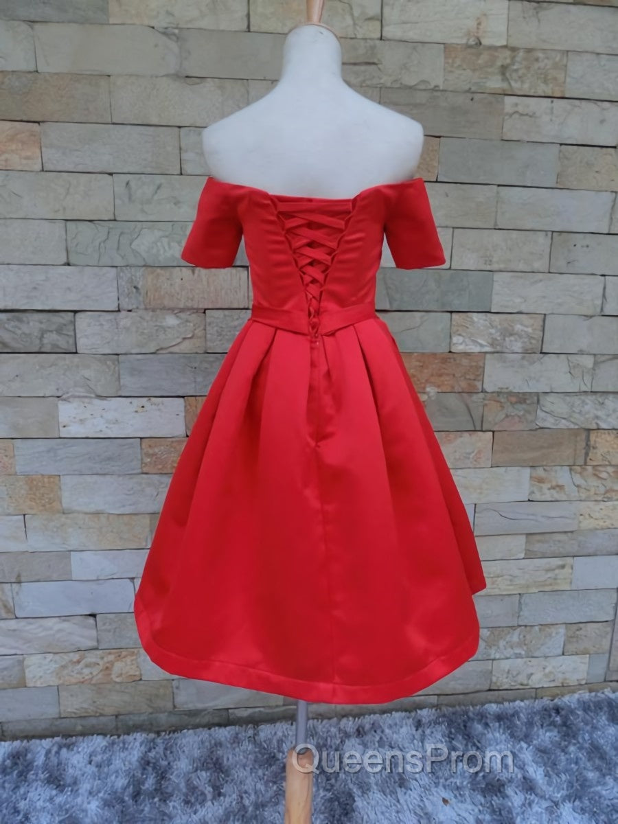 Short Sleeves Short Evening Prom Dress, Short Sleeves Short Formal Homecoming Graduation Dress