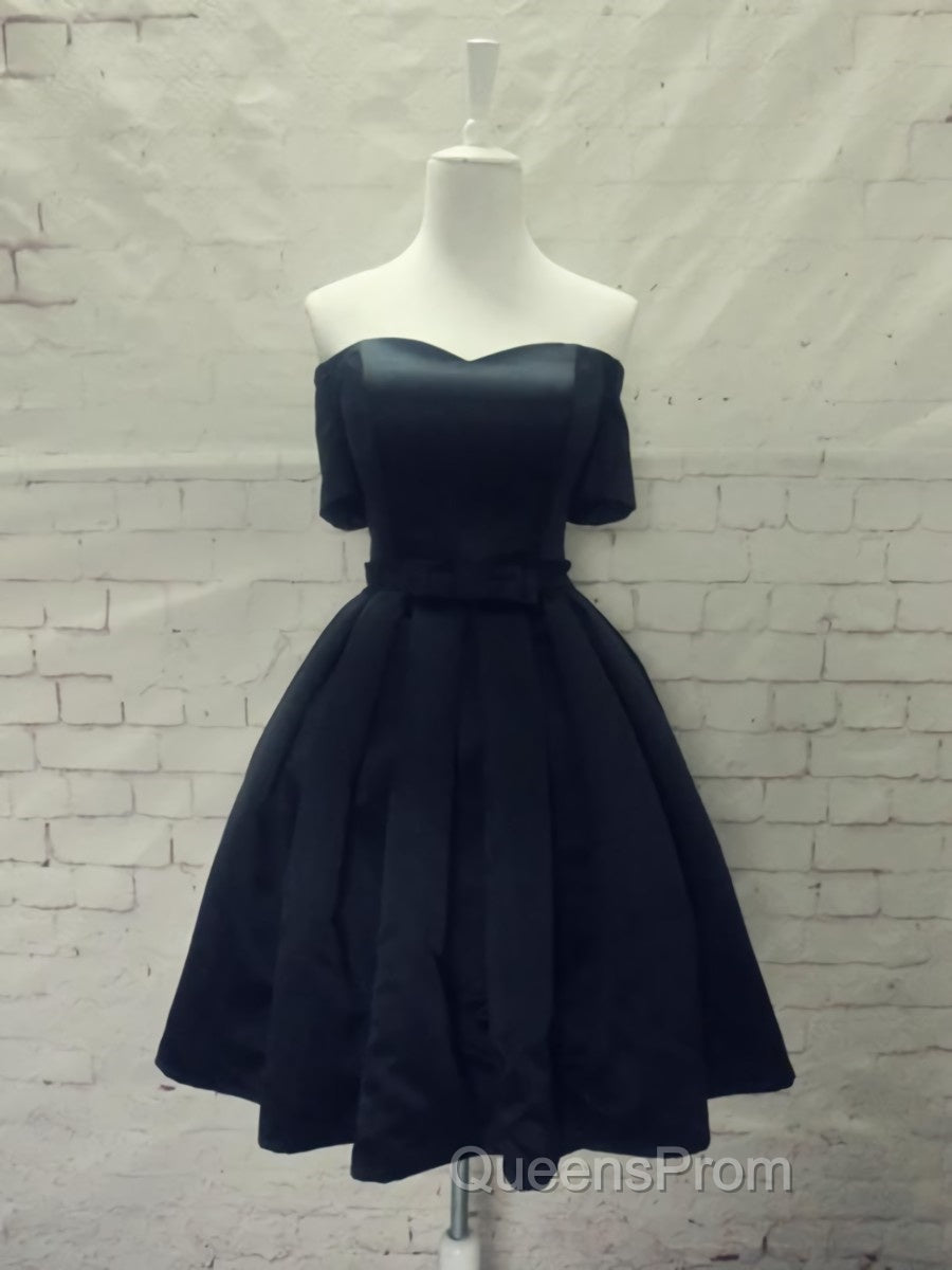 Short Sleeves Short Evening Prom Dress, Short Sleeves Short Formal Homecoming Graduation Dress