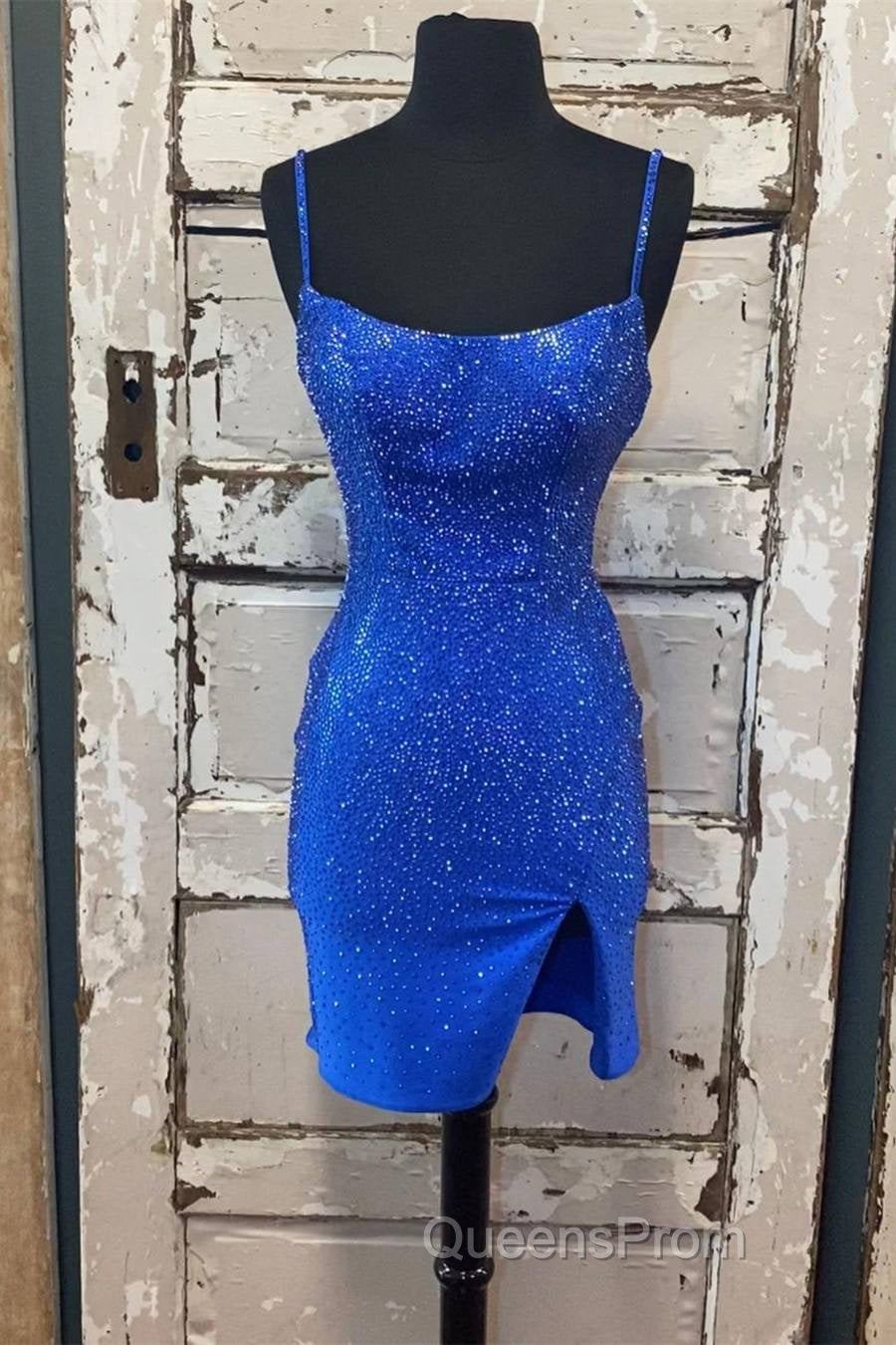 Short Tight Yellow Homecoming Dress with Lace Up Secondary image