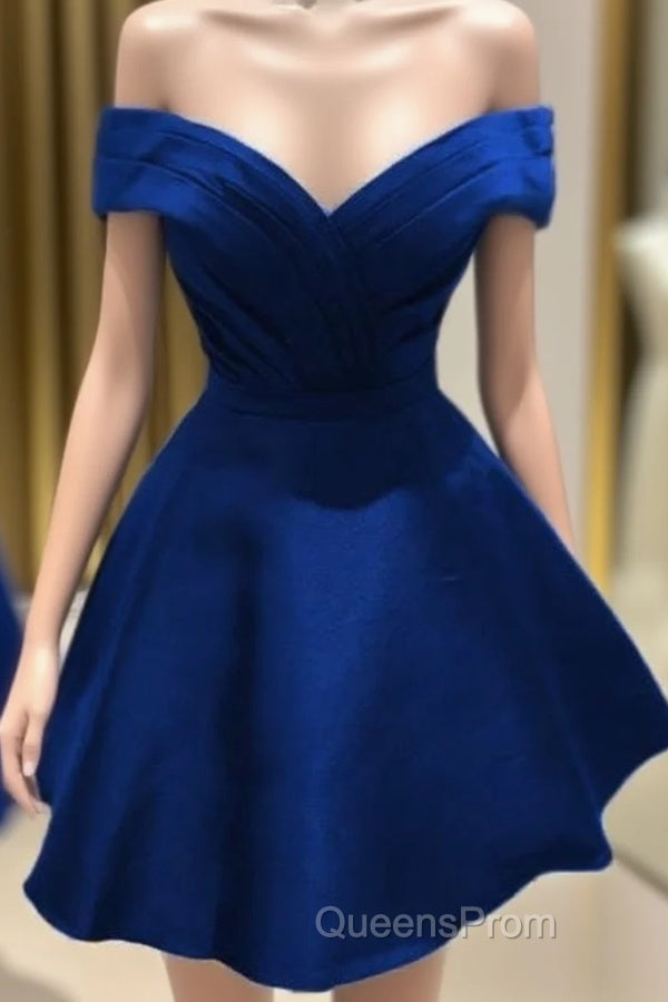 Short V Neck Off The Shoulder Homecoming Dress