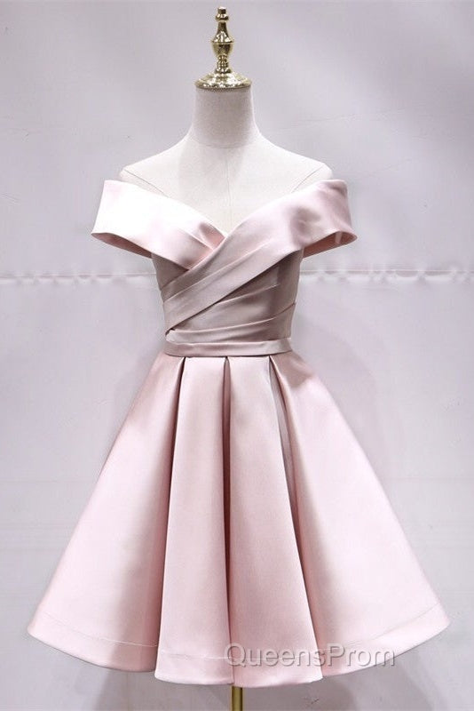 Short Yellow Homecoming Dress Satin Off The Shoulder Secondary image