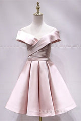 Short Yellow Homecoming Dress Satin Off The Shoulder