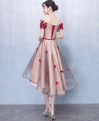 Cute Tulle Lace High Low Prom Dress Homecoming Dress 1