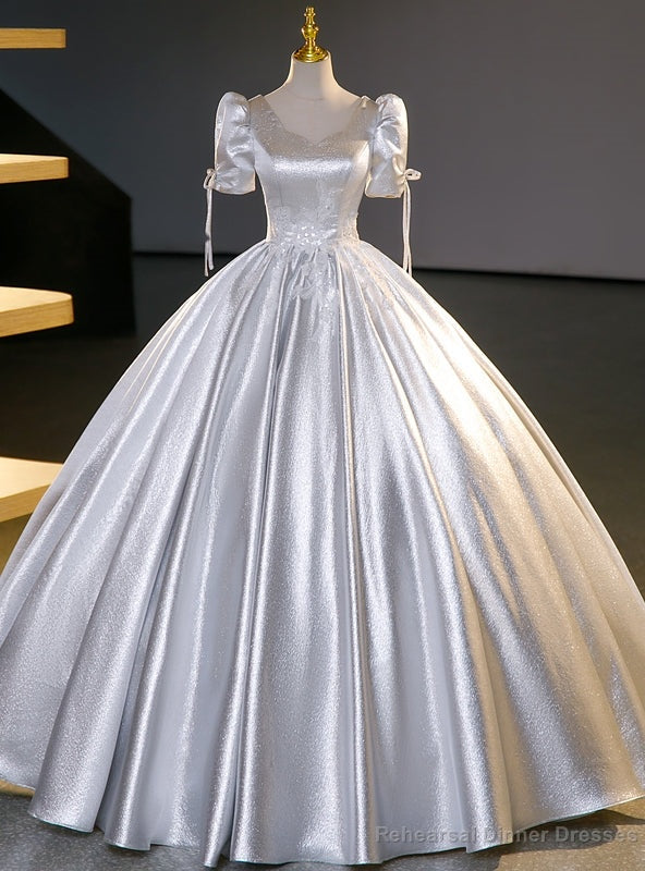 Silver Ball Gown Short Sleeve Quinceanera Dress Main image