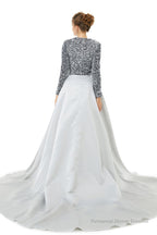 Long sleeve Sequin Prom Dresses with Detachable Skirt