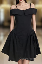 Simple A Line Black Off The Shoulder Homecoming Dress 18Th Birthday Outfits
