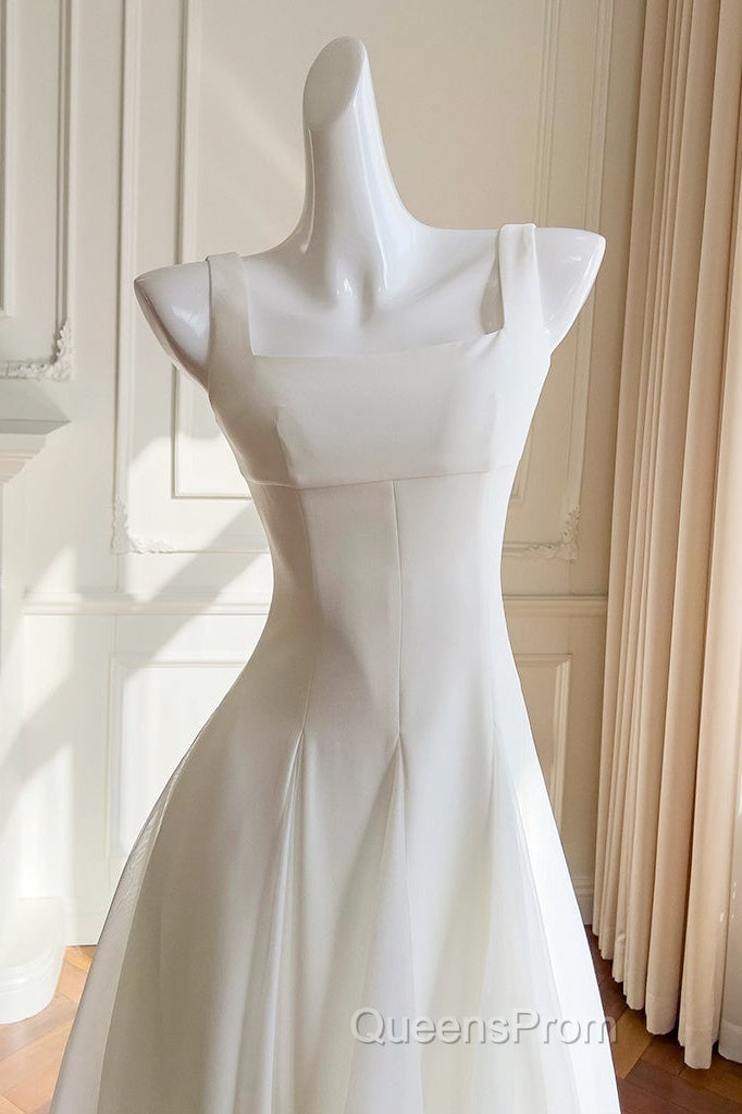Simple A-Line Chiffon Short Ivory Evening Prom Dress, Simple Ivory Bridesmaid Dress Secondary image