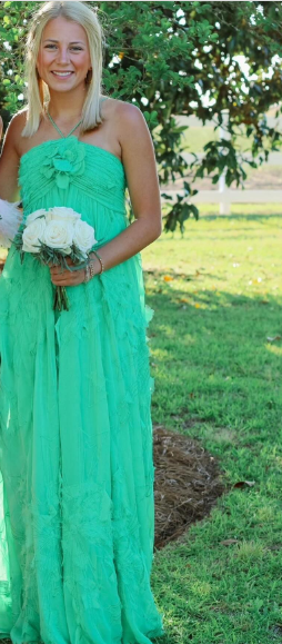 Simple A Line Halter Long Green Classy Prom Dress Party Dress