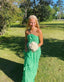 Simple A Line Halter Long Green Classy Prom Dress Party Dress