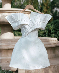 Simple A Line Strapless White Homecoming Dress 16Th Birthday Outfits