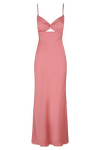 Simple A Line Straps Long Slit Dark Blue Classy Prom Dress