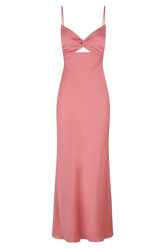 Simple A Line Straps Long Slit Dark Blue Classy Prom Dress
