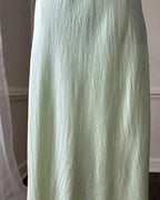 Simple A Line Straps Mint Green Long Classy Prom Dress