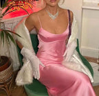 Simple A Line Straps Sleeveless Party Dress Silk Satin Pink Classy Prom Dress