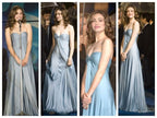 Simple A-Line Sweetheart Blue Satin Long Classy Prom Dress Classy Evening Dress