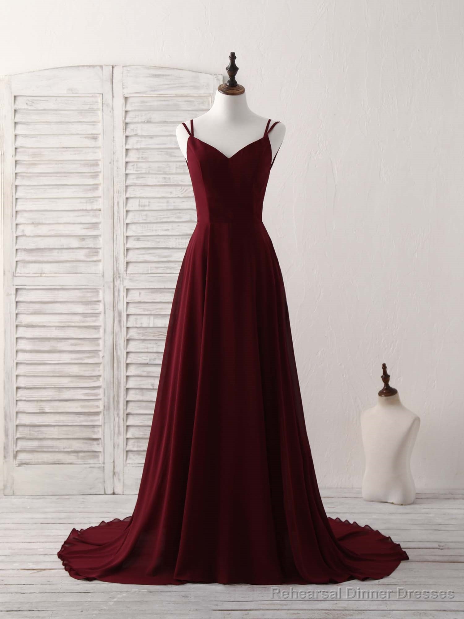 Simple Blue Chiffon Long Prom Dress Backless Blue Evening Dress Main image