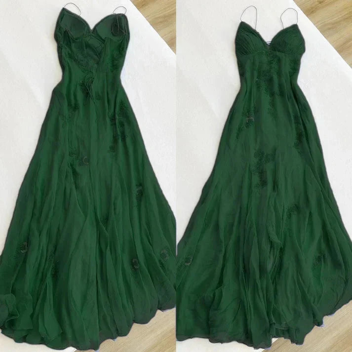 Simple Blue Spaghetti Straps Long Backless Classy Prom Dress