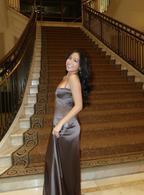 Simple Brown Spaghetti Straps A Line Classy Prom Dress Party Dress