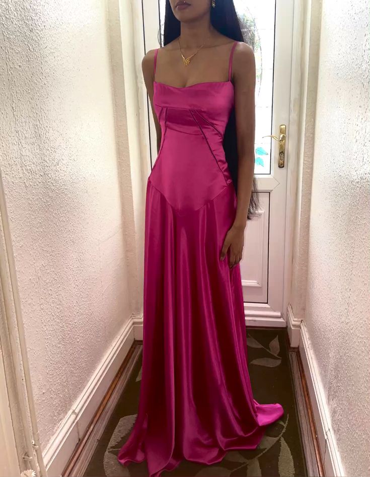 Simple Brown Spaghetti Straps A Line Classy Prom Dress Party Dress Secondary image