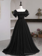 Simple Burgundy A line Long Prom Dresses, Burgundy Bridesmaid Dresses