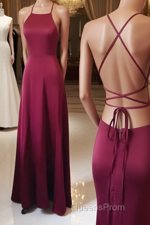 Simple burgundy long Evening Prom Dress, burgundy evening Dress Main image