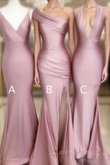 Simple Dusty Rose Cheap Mermaid Long Bridesmaid Dress Online