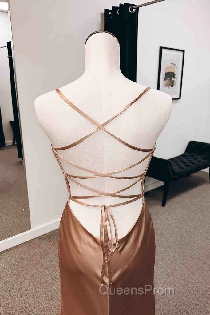 Simple Long Wedding Guest Dress Sheath Satin Formal Evening Dress Secondary image