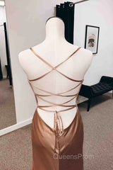 Simple Long Wedding Guest Dress Sheath Satin Formal Evening Dress