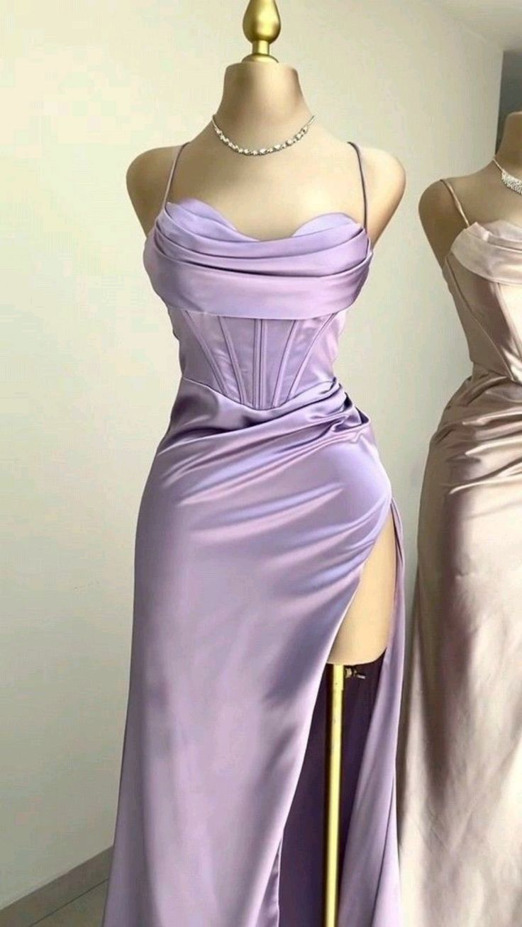 Simple Mermaid Floor Length Classy Prom Dress With Slit