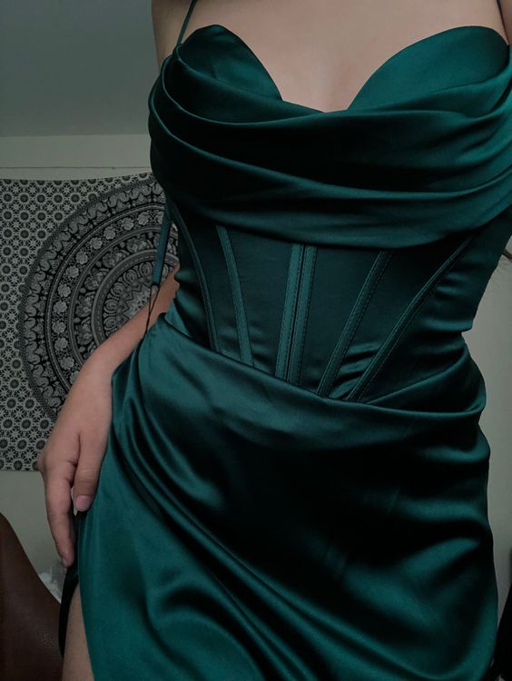 Simple Mermaid Floor Length Classy Prom Dress With Slit Secondary image