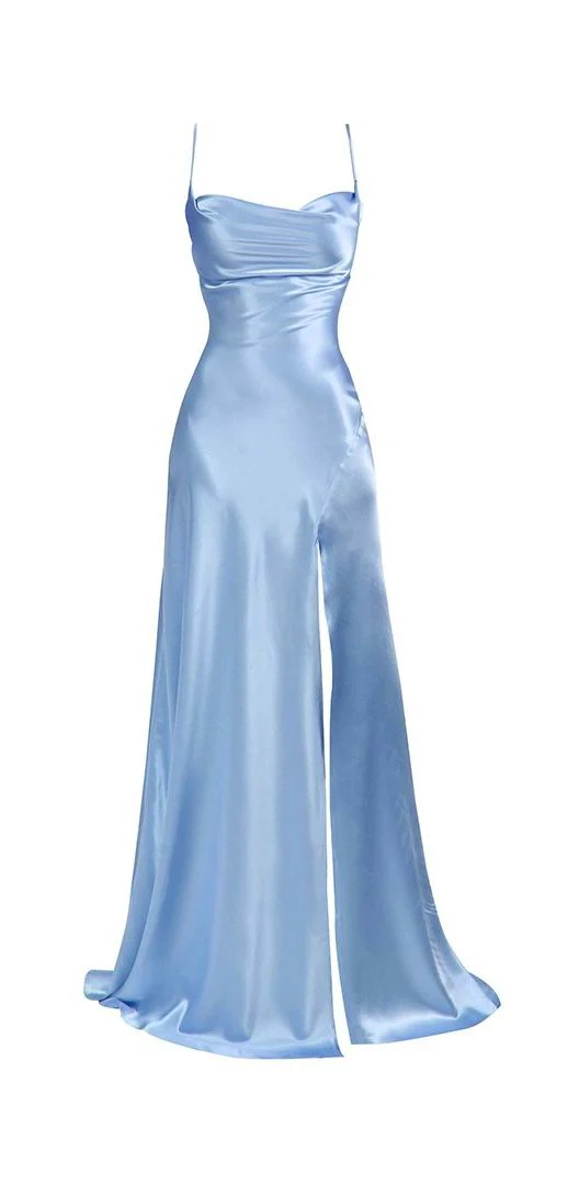 Simple Mermaid Floor Length Classy Prom Dress With Slit 22Th Birthday Outfit