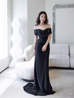 Simple Mermaid Off The Shoulder Black Classy Prom Dress Classy Evening Dress