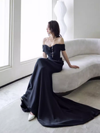 Simple Mermaid Off The Shoulder Black Classy Prom Dress Classy Evening Dress