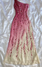 Simple Mermaid Classy Prom Gown With Beads One Shoulder Classy Prom Dress For Teens