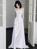 Simple Mermaid Sleeveless Long Classy Prom Dress