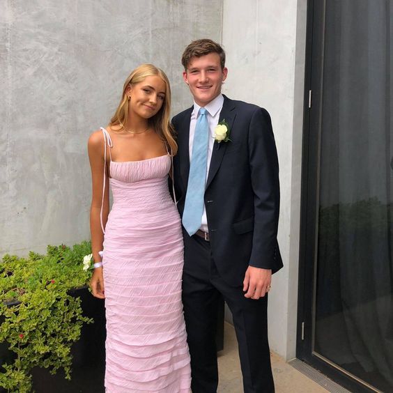 Simple Mermaid Spaghetti Straps Floor Length Sleeveless Pink Classy Prom Dress Secondary image