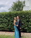 Simple Mermaid Strapless Floor Length Sleeveless Blue Classy Prom Dress