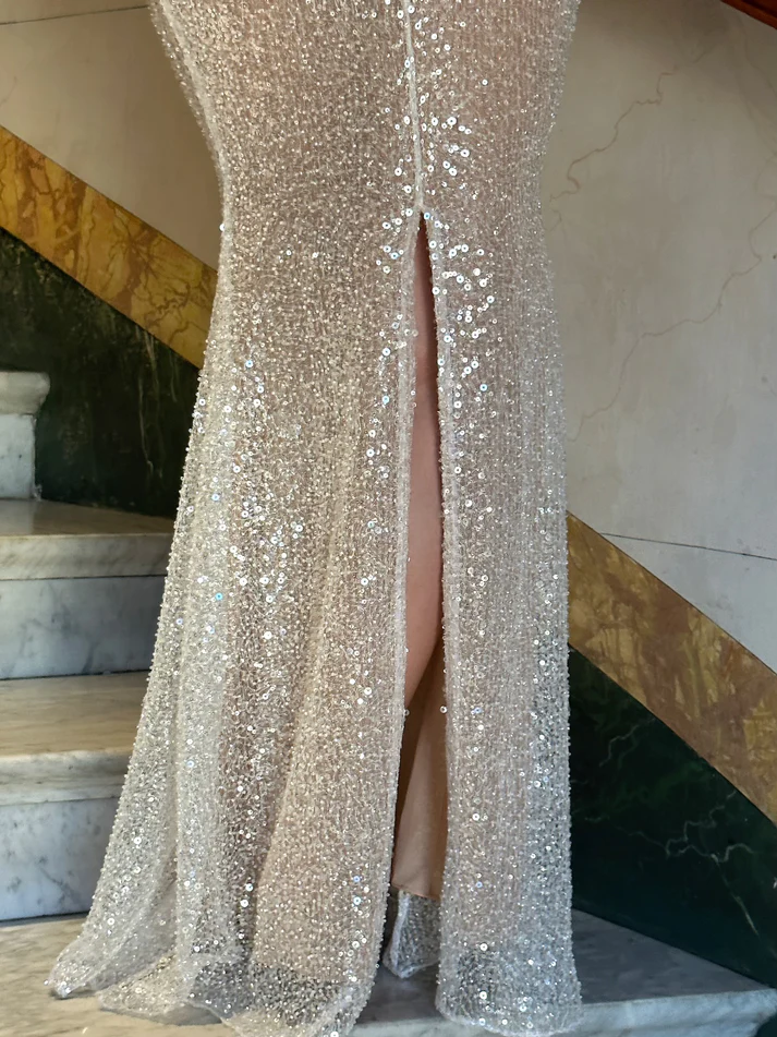 Simple Mermaid Straps Sequin Classy Prom Dress Maxi Dress 22Th Birthday Outfits