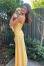 Simple Mermaid Straps Yellow Classy Prom Dress 21Th Birthday Outfit