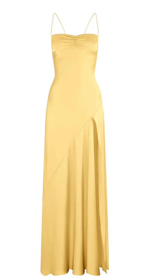 Simple Mermaid Straps Yellow Classy Prom Dress 21Th Birthday Outfit