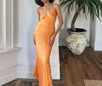 Simple Satin Long Classy Prom Dress Party Dress