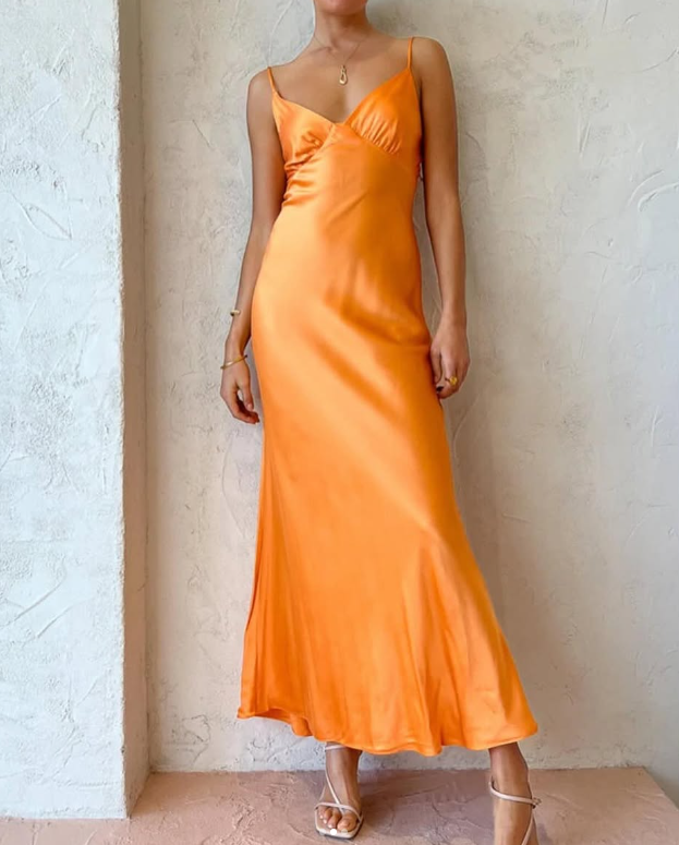 Simple Satin Long Classy Prom Dress Party Dress
