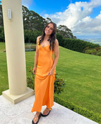 Simple Satin Long Classy Prom Dress Party Dress