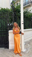 Simple Satin Long Classy Prom Dress Party Dress